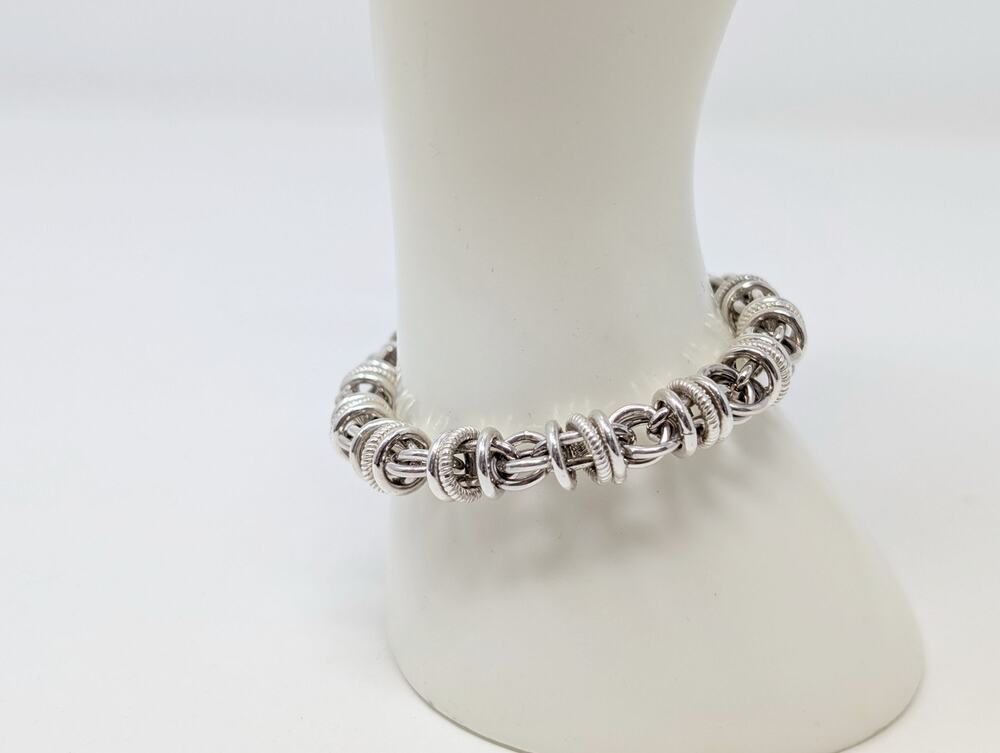 Milor Bracelet Sterling Silver Double Chain Link Magnetic Clasp